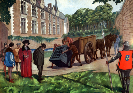Louis XI in his castle in Plessis Les Tours, c.1948 (illustration)