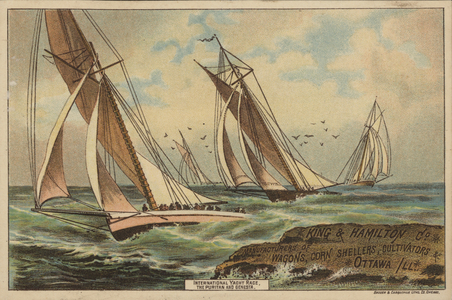 International Yacht Race, The Puritan and Genesta (chromolitho)