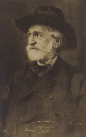 Portrait of Giuseppe Verdi (b/w photo)