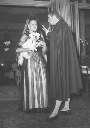 Goya ball in Biarritz, France, September 30, 1951 : Hermano da Silva Ramos (b/w photo)