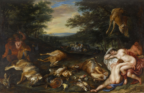 Diana and her Nymphs after their Hunt, 1630-39 (oil on panel)