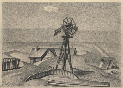 Study for "Drought Stricken Area", 1932 (pencil on paper)