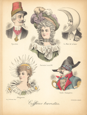 Extraordinary hair styles (chromolitho)