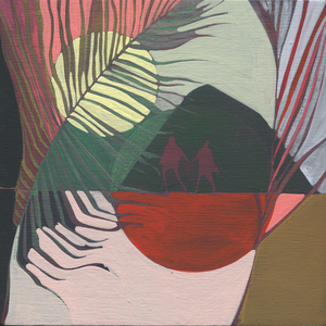 By the light of the moon, 2020 (gouache on wood panel)