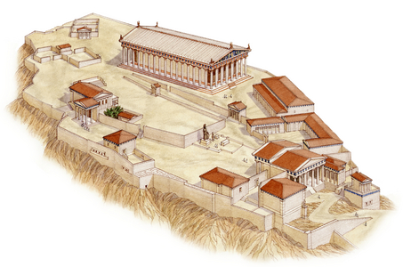 The Acropolis, Athens, c.421BC-380BC(ink and watercolour)