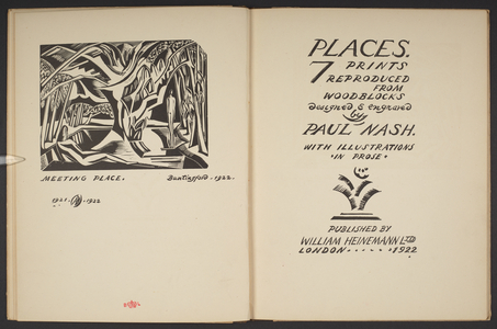 Frontispiece and title page from 'Places', 1922 (woodcut)