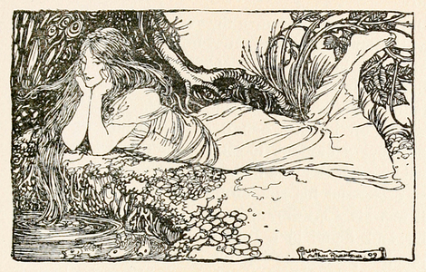 Undine gazing in to the water, from ‘Undine’, 1913