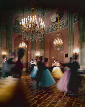 Couples dancing a Vienna waltz at the palais Auersperg, Vienna, Austria (photo)