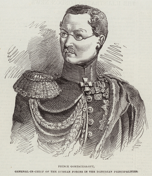 Prince Gortschakoff, General-in-Chief of the Russian Forces in the Danubian Principalities (engraving)
