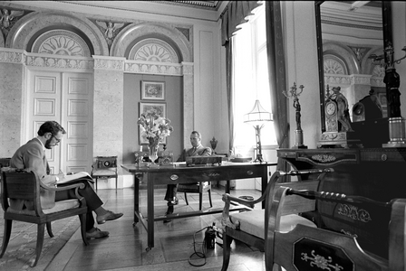 Oslo 19720118. Crown Prince Harald is interviewed by the Aktuell in connection with Norwegian sailing sports and about his opportunities at the Olympic voyages in Kiel …, 1972 (photo)