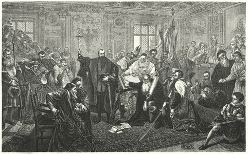 Creation of the Polish-Lithuanian Commonwealth by the Union of Lublin, 1569 (engraving)