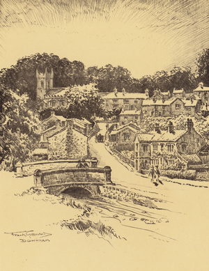 Downham Village (litho)