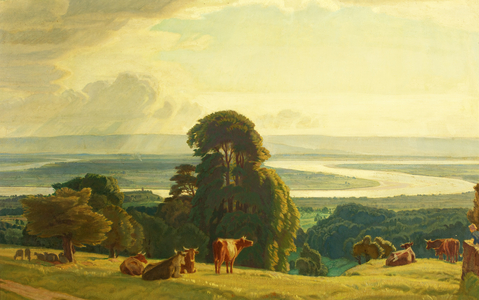 The Bend of the Severn at Newnham (oil on canvas)
