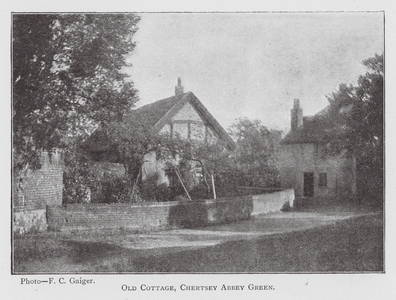 Old Cottage, Chertsey Abbey Green (b/w photo)