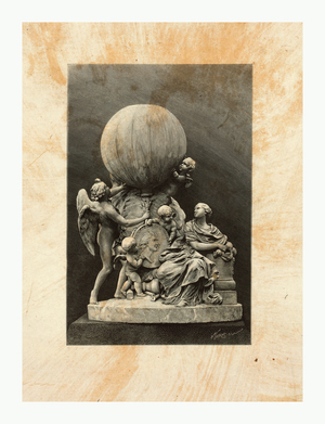 Model of a Statue Dedicated to French Balloonists, Joseph and Etienne Montgolfier, Featuring a Double Profile Portrait from a Gold Medal Designed by Houdon and an Inflated Balloon by H. Thiriat, Sc.