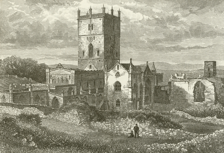 St David's Cathedral and the college, from the North-east (engraving)