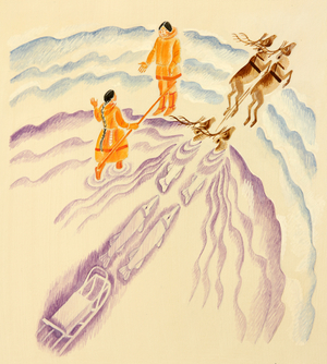 Illustration from 'A Friendly Family's Tales', Dolgan folk tales (gouache on paper)