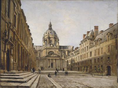 The courtyard of the old Sorbonne, 1886 (oil on canvas)