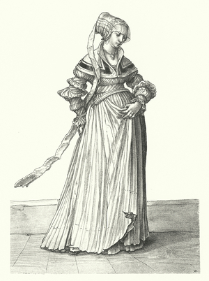 Costume of a woman of Basel (engraving)