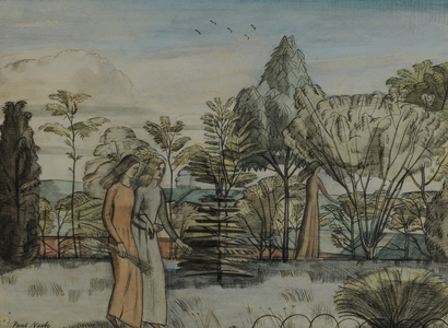 Barbara in the Garden, 1913-14 (w/c on paper)