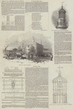 Removal of a Dwelling-House at Ipswich (engraving)