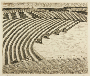 In The Field, 1980 (etching)