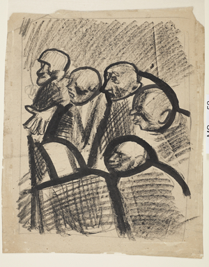 Six astonished listeners, 1944 (circa) (drawing)