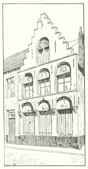 Bruges: No 36 Rue des Carmes (litho)