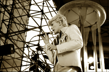 David Bowie on Stage, c.1980-85 (b/w photo)