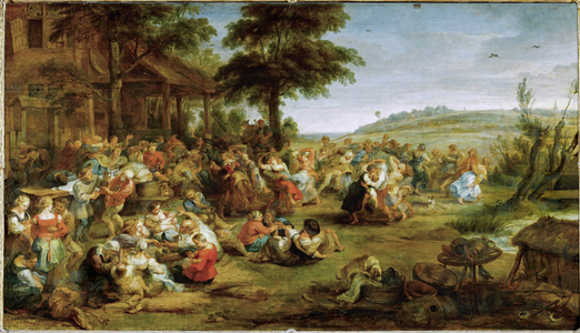 A church festival or Weding in a village, c.1635-38 (oil on wood)