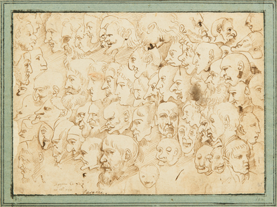 Sheet of Caricature Heads, 1594 (pen & brown ink on paper)