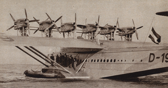 Dornier Do X flying boat, Calshot, Hampshire, 1930 (b/w photo)