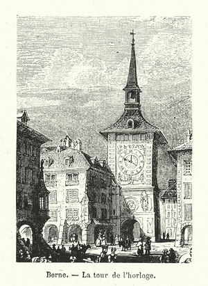 Berne, La tour de l'horloge (engraving)