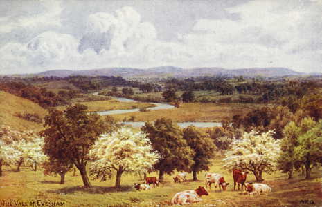 The Vale of Evesham (colour litho)