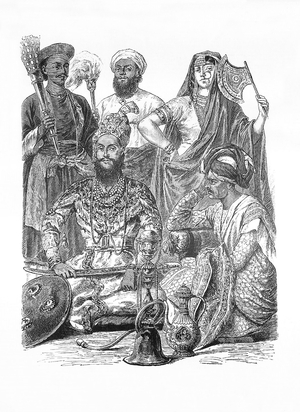 Germany / India: The King of Delhi with various subjects, "Munchner Bilderbogen", Braun & Schneider, 1861-1890