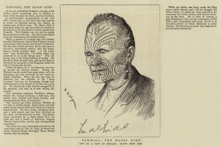 Tawhiao, the Maori King (engraving)