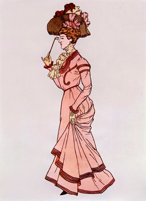 Lady wearing a 'walking costume', c.1900