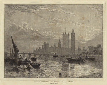 London Sketches, the Houses of Parliament (engraving)
