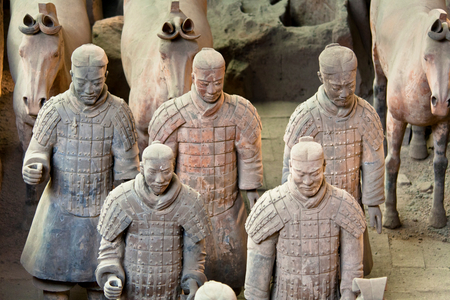 View of the Terracotta Warriors, Qin Dyynasty Xi'an, China (terracotta)