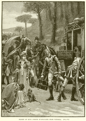 Flight of King Joseph Buonaparte from Vittoria (engraving)