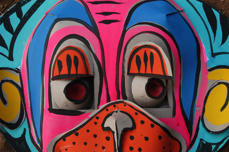 Several colourful masks are being prepared for new year celebration in Bangladesh every year. First day of Baisakh is celebrated as a Bangla new year by nearly all people in Bangladesh.  (photo)