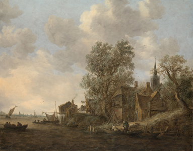 View of a Town on a River, 1645 (oil on canvas)