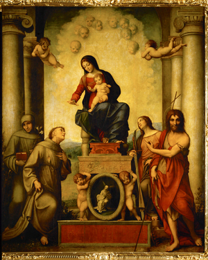 The Madonna of Saint Francis Assisi (painting on poplar wood)