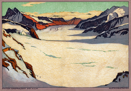 The Aletsch Glacier, Switzerland. circa 1920-30 (illustration)
