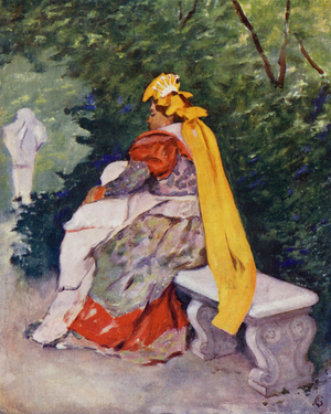 A Balia, nurse, in the Villa Nationale, Naples (colour litho)