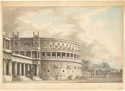 Architectural Fantasy of a Magnificent Ancient Mausoleum, 1815-1820 (watercolour)