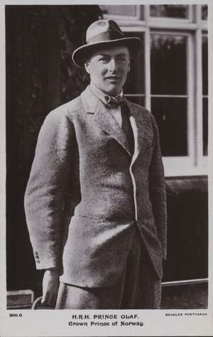 Prince Olaf, Crown Prince of Norway, later King Olav V (b/w photo)