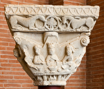 The Feast of Herod, capital, 12th century (sculpture)