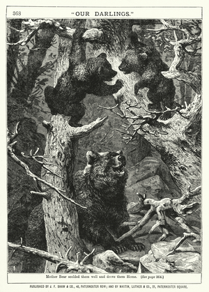Mother Bear scolded them well and drove them Home (engraving)