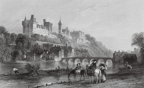 Chateau and Bridge of Pau (engraving)